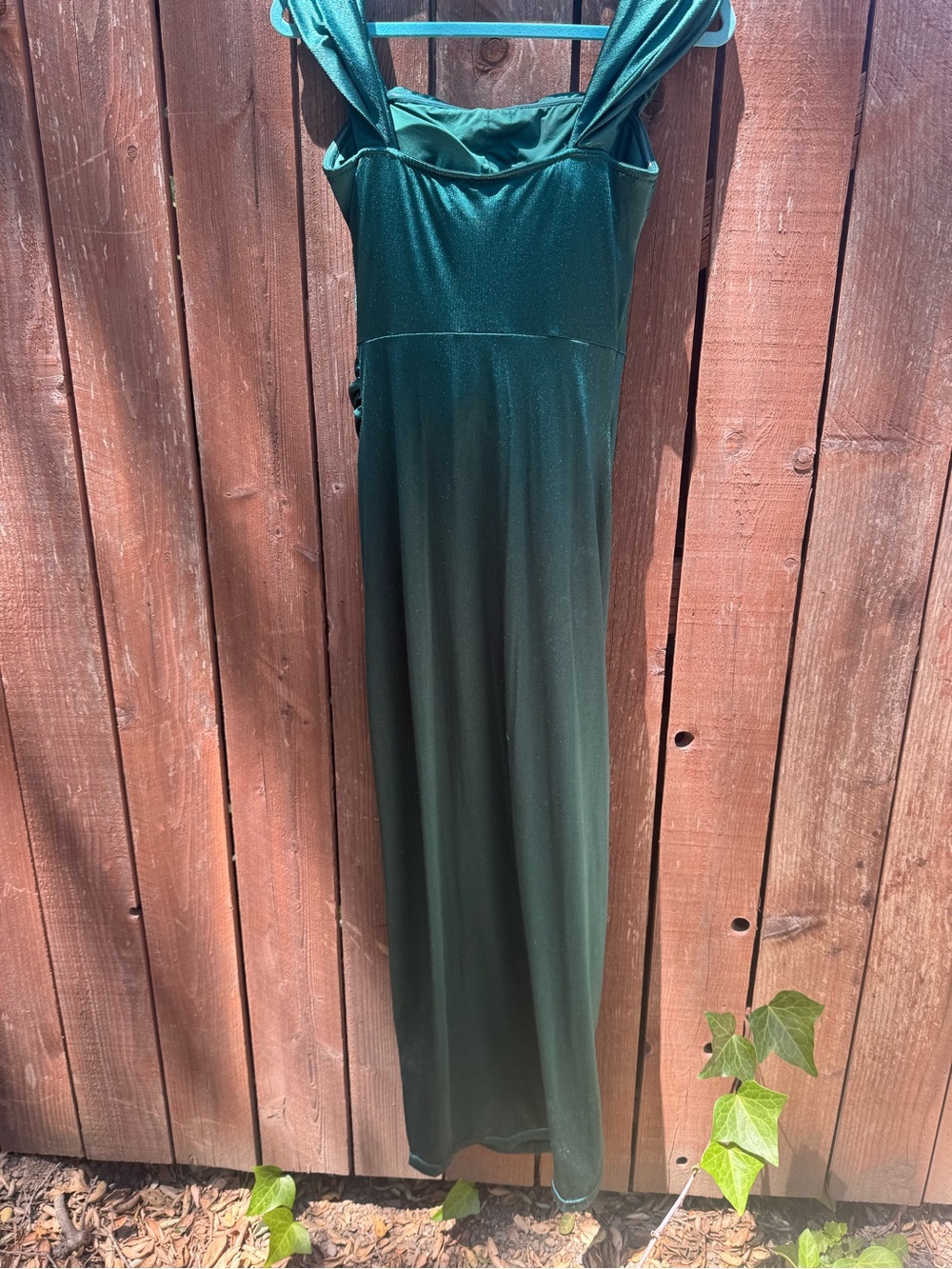Popilush Emerald Green Shimmer Maxi Dress – Size Medium - Picture 5 of 7